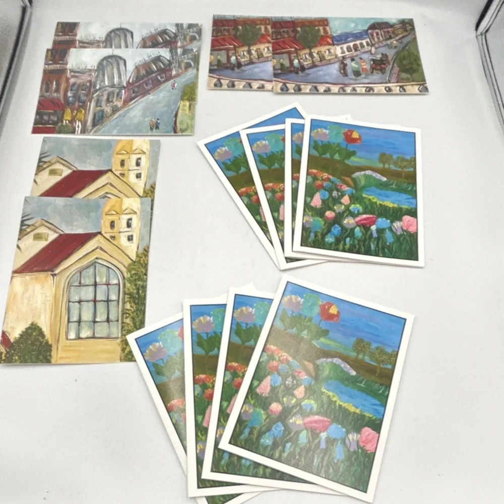 14 Note Cards with envelopes Paris Floral Travel note cards